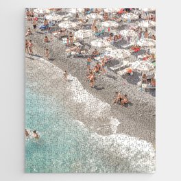 Italian Summer by the Sea Photo | Amalfi Coast Beach in Soft Color Art Print | Italy Travel Photography Jigsaw Puzzle