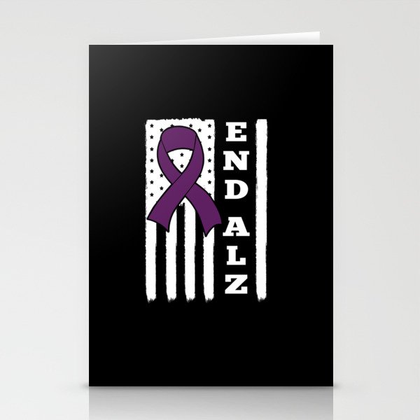 Flag End Alzheimer Alzheimer's Awareness Stationery Cards