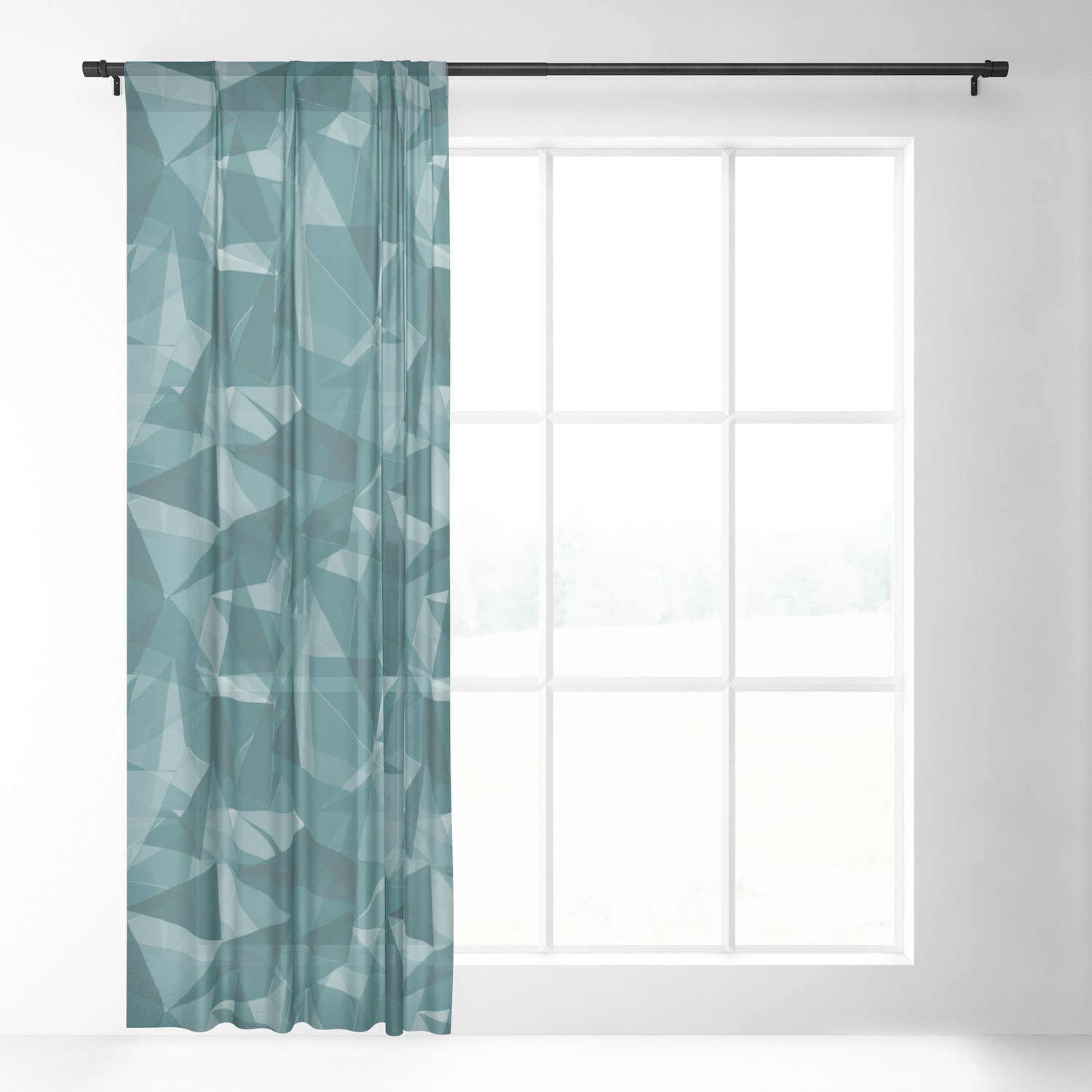 Abstract Geometrical Triangle Patterns 3 Benjamin Moore 2019 Trending Color Beau Green 2054 20 Sheer Curtain By Pipafineart Society6