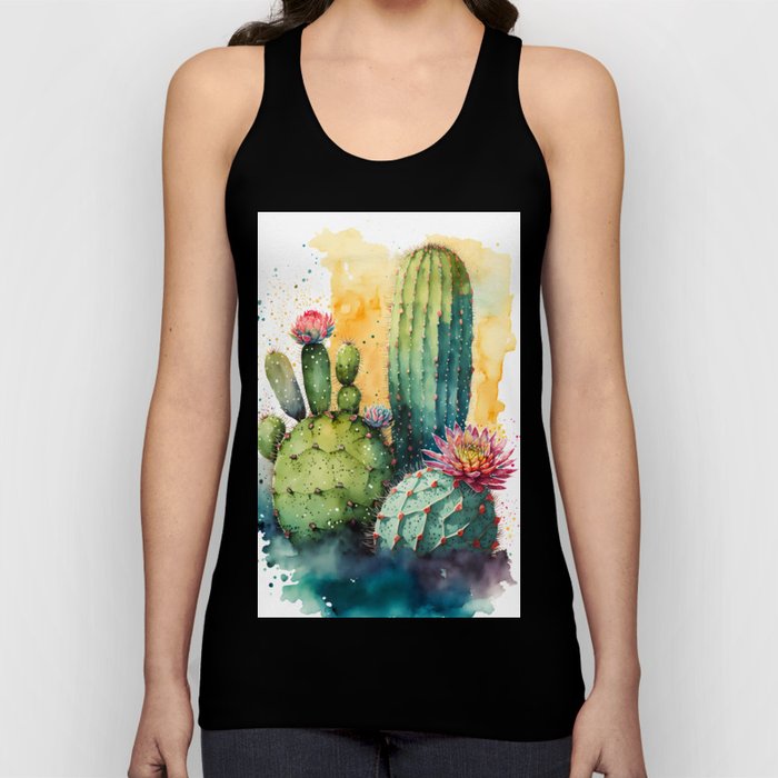 Cactus Watercolor Tank Top