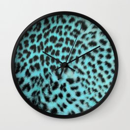 Turquoise leopard print Wall Clock