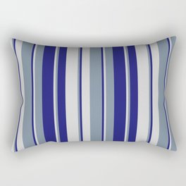 [ Thumbnail: Light Slate Gray, Midnight Blue, and Light Gray Colored Lines Pattern Rectangular Pillow ]