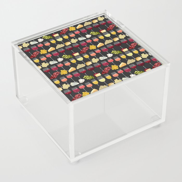 Wine and Cheese (dark grey) Acrylic Box