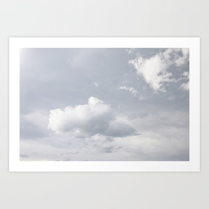White Clouds and Blue Sky Art Print