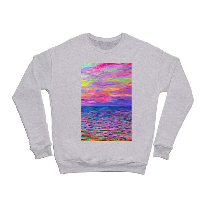 Claude Monet 1840 - 1926 Sunset at Pourville, Open Sea Crewneck Sweatshirt