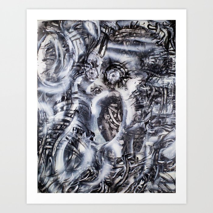 Skeletal Cogs Building The Future Horrorflesh Art Print By Thelungswarm