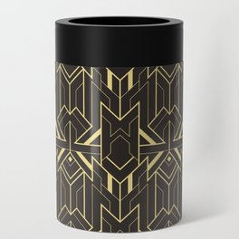 Vintage modern geometric tiles pattern. Golden lined shape. Abstract art deco seamless luxury background.  Can Cooler