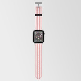 Apple Red and White Micro Vintage English Country Cottage Ticking Stripe Apple Watch Band