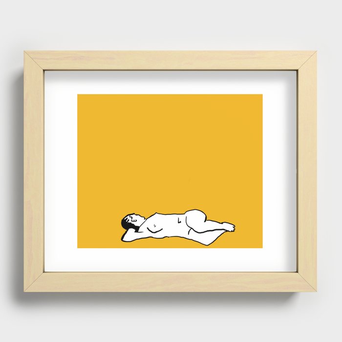 Woman in Yellow Recessed Framed Print