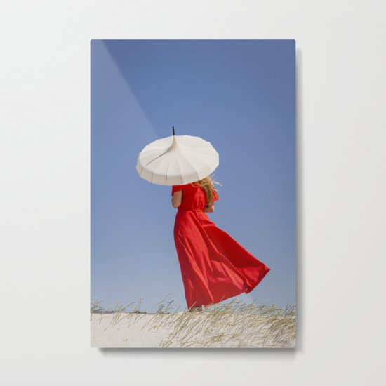 Lady in Red Metal Print