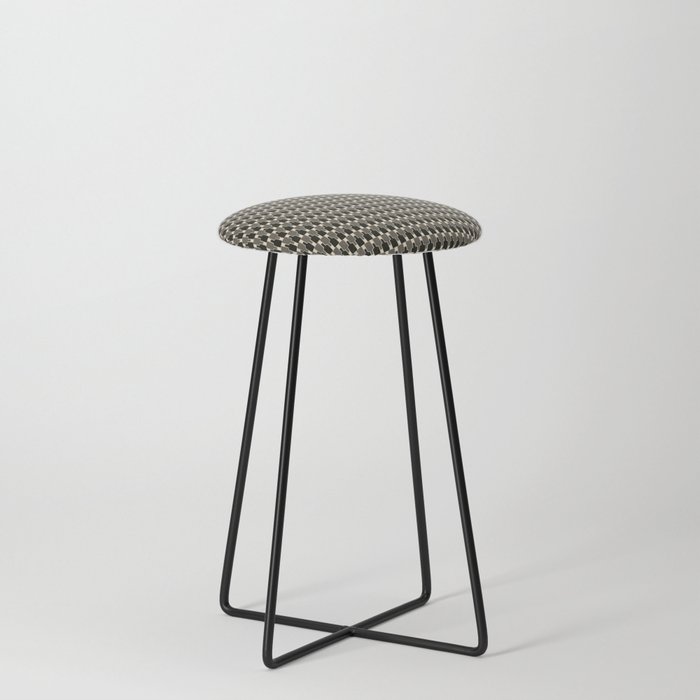 Geometric Cutting Board Pattern in Gray Counter Stool