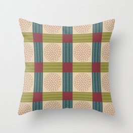 Patchwork Spirals in Magical Colors Throw Pillow