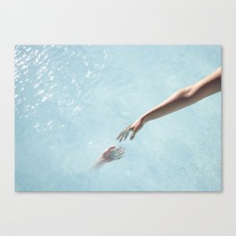 Aerial Swimming Pool - Clear Blue Waters - Michelangelo - The Creation of Adam - Travel Photography Canvas Print