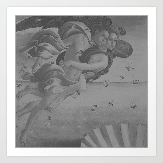 Black White Angels Art Print