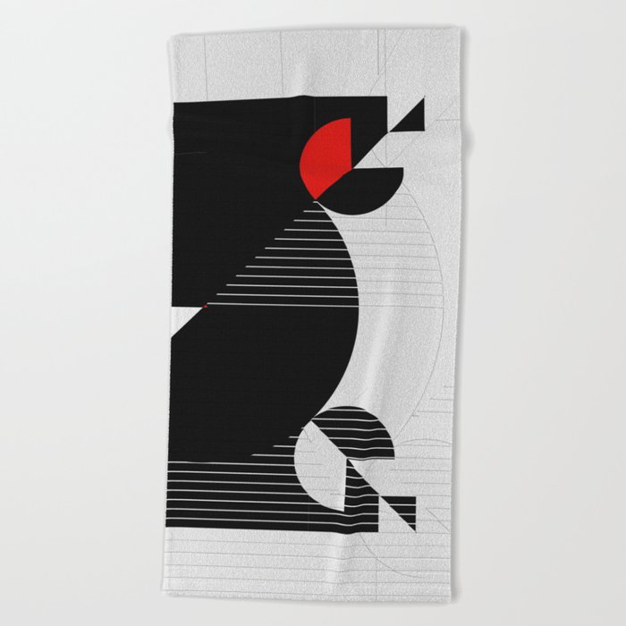 Black and white meets red Version 22 Beach Towel