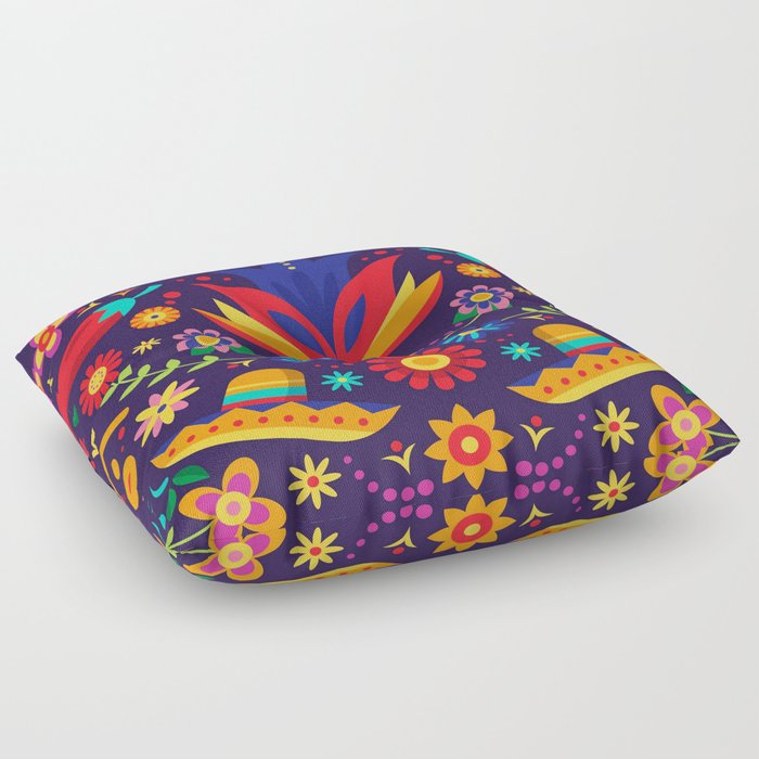 Mexican Embroidery Floor Pillow