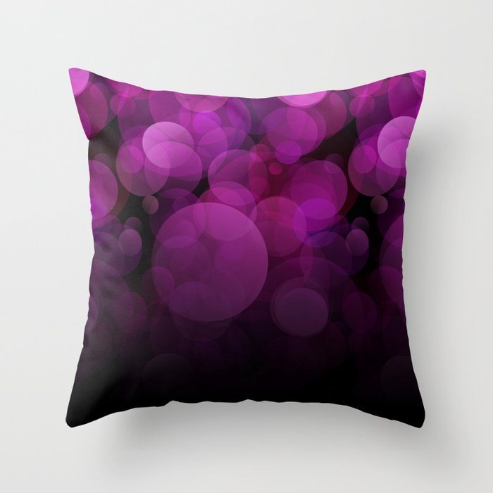 Purple light abstract bokeh background Throw Pillow