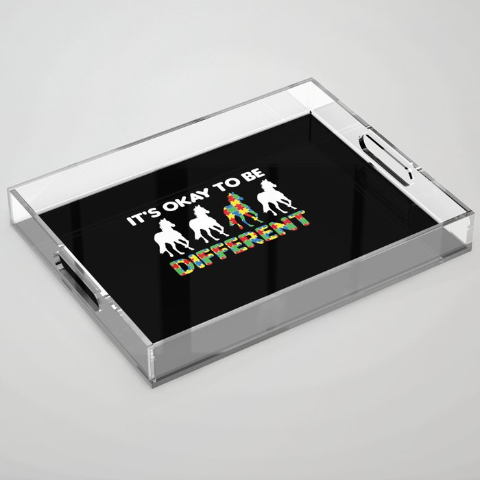 Autism Awareness Month Puzzle Different Horses Acrylic Tray