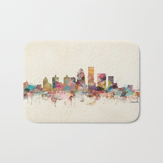 louisville kentucky skyline Bath Mat