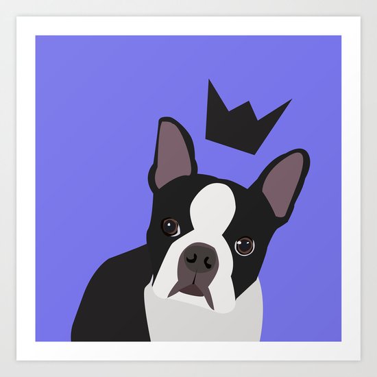 Royal Boston Terrier Art Print