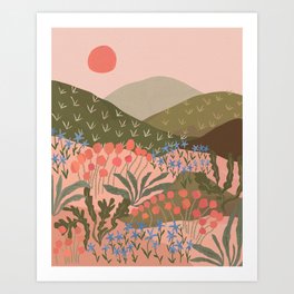 Wildflowers on the Hill Art Print