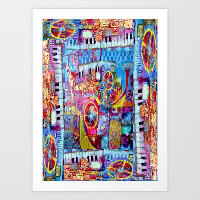 Abstract Steam Punk Music Collage Art Print By Sharlesart Society6