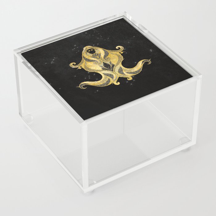 Astrology Horoscope Virgo Zodiac Gold Black Acrylic Box