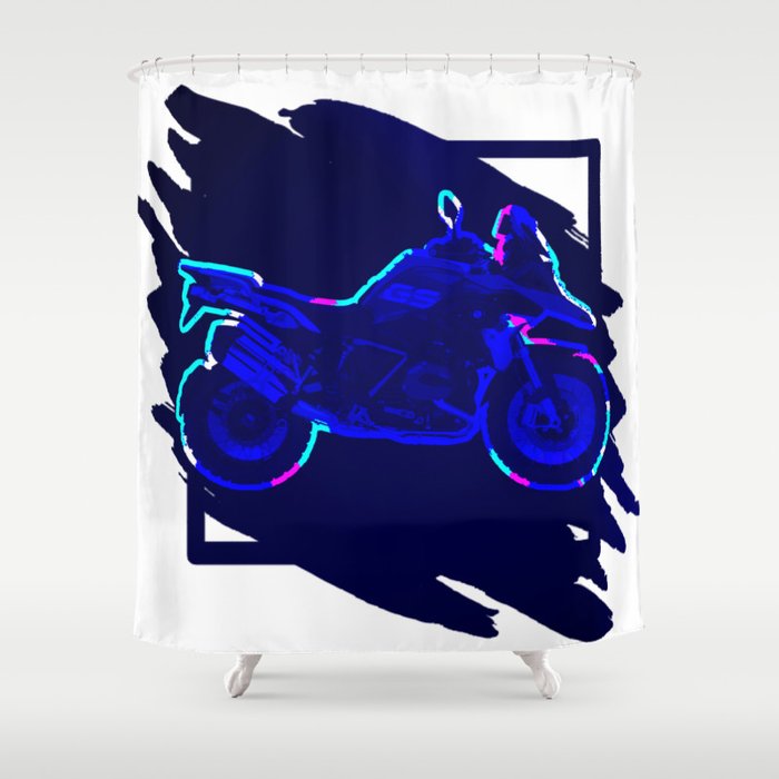 Adventure motorcycles are fun Shower Curtain
