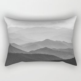 Forest Fade - Black and White Landscape Nature Photography Rectangular Pillow