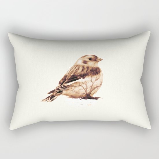 Snow Bunting Rectangular Pillow
