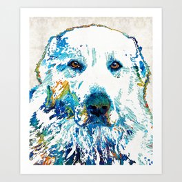 Colorful Dog - Great Pyrenees - Sharon Cummings Art Print