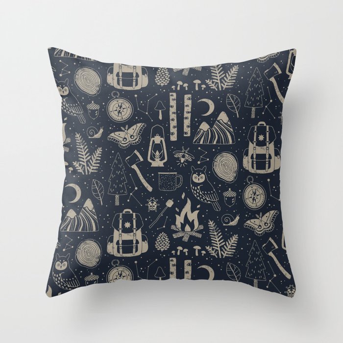 Into the Woods: Stargazing Throw Pillow by Camille Chew | Society6