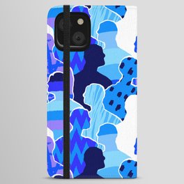 Colorful diverse people crowd abstract art seamless pattern iPhone Wallet Case