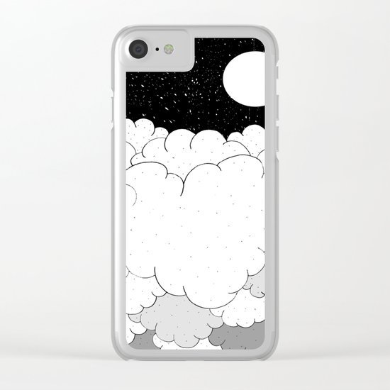 The moon and the clouds Clear iPhone Case
