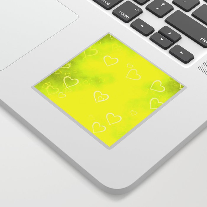 Lovely lemon yellow hearts Sticker