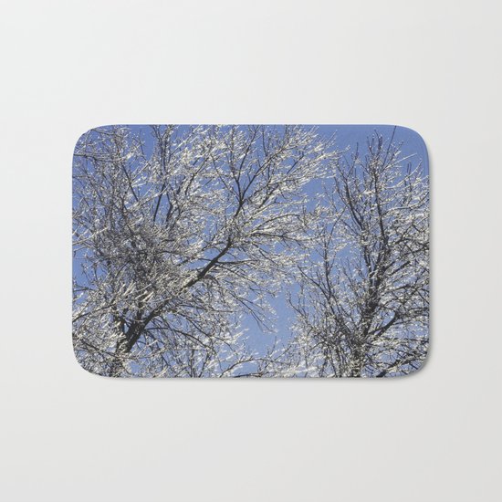 Sparkling Iced Branches Bath Mat