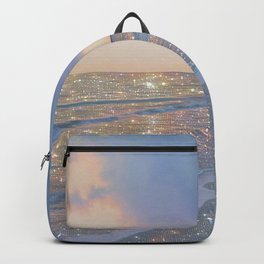 Magic ocean Backpack | Curated, Glitter, Water, Shining, Waves, Crystals, View, Sky, Sea, Stars 