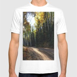 Mountain Aspen Autumn Road T-shirt
