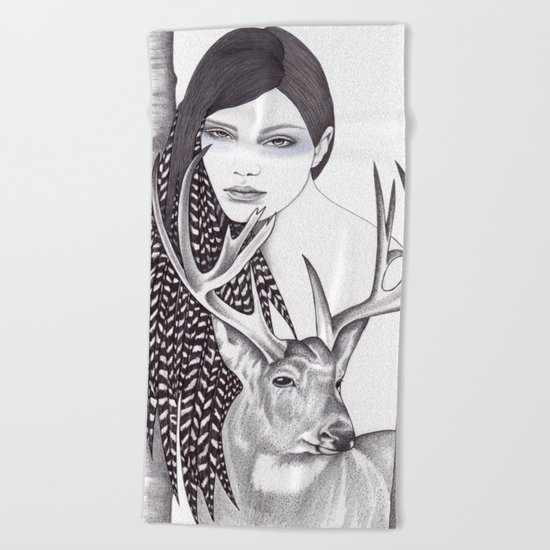 Silver Forest Beach Towel