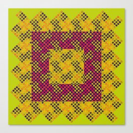 Dot Swatch Equivocated on Chartreuse Canvas Print