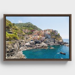 Manarola is one of the most beautiful islands of Cinque Terre Framed Canvas
