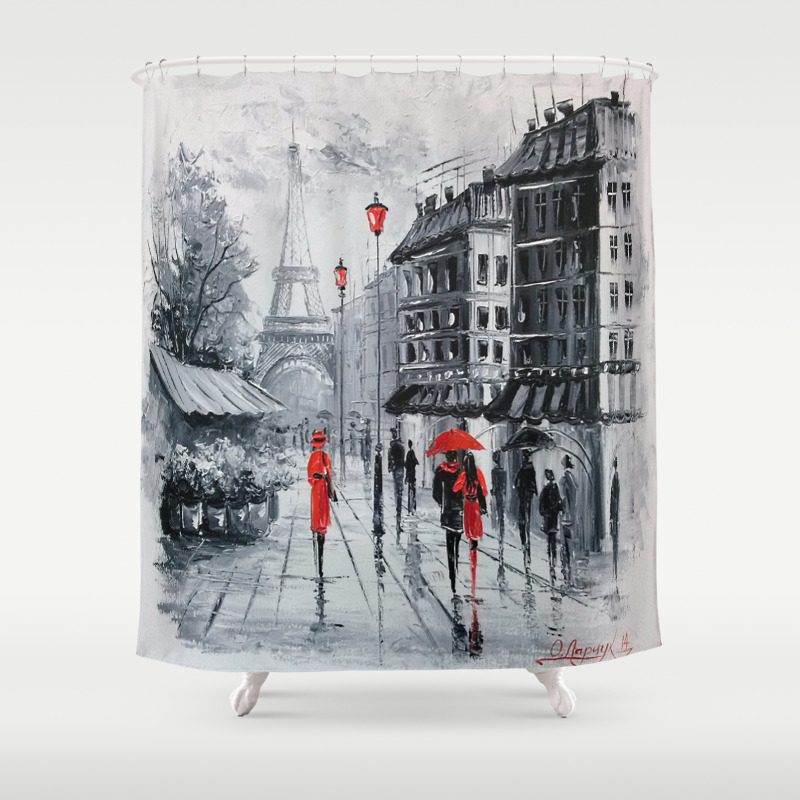 paris shower curtain and accessories