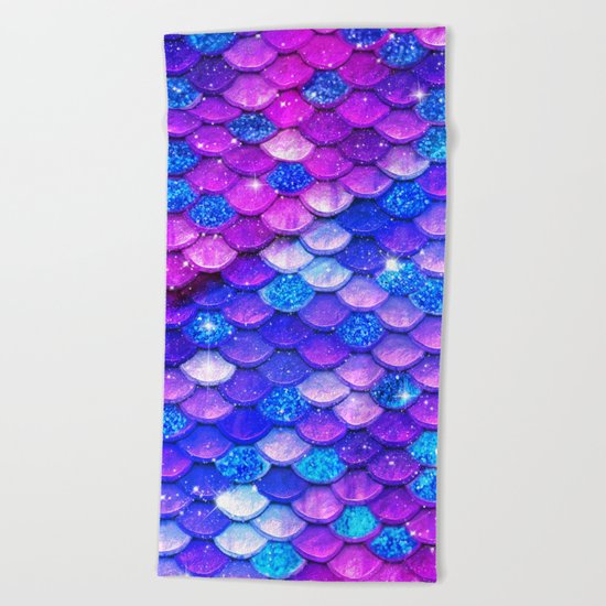 Mermaid Bubblegum Scales Beach Towel
