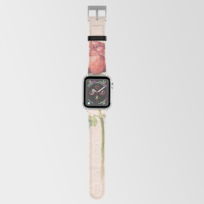 Watercolor vintage red rose flower  Apple Watch Band