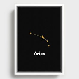 Aries, Aries Zodiac, Black Framed Canvas