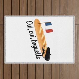 Oui Oui Baguette - Funny French Outdoor Rug