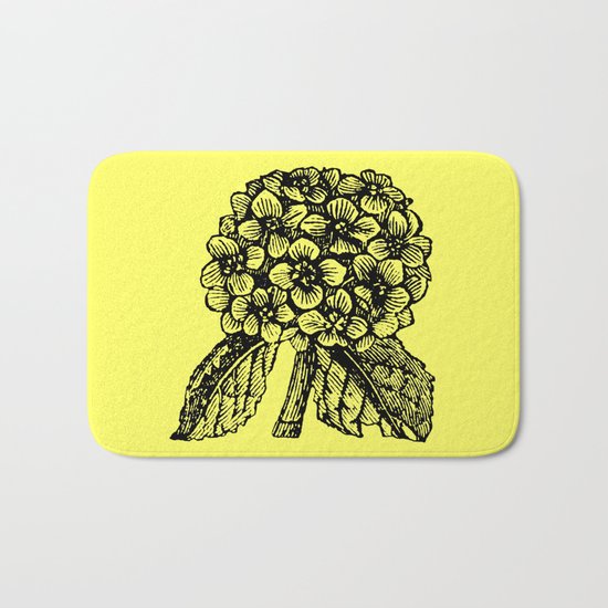 Yellow Hydrangea Bath Mat