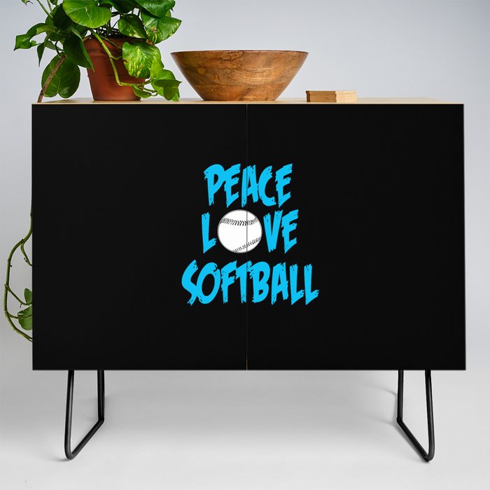 Peace love softball Credenza