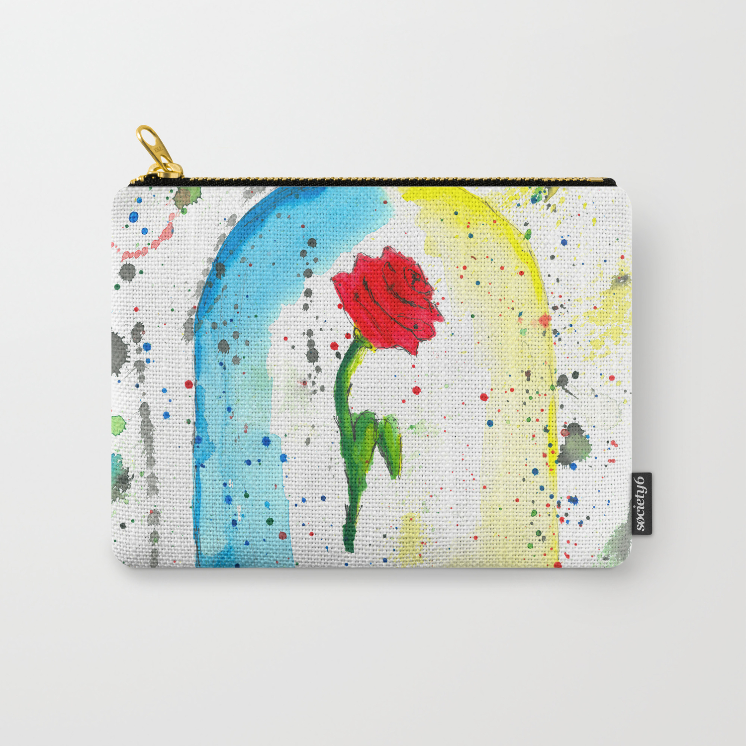 Rose Beauty And The Beast Watercolor Painting Carry All Pouch