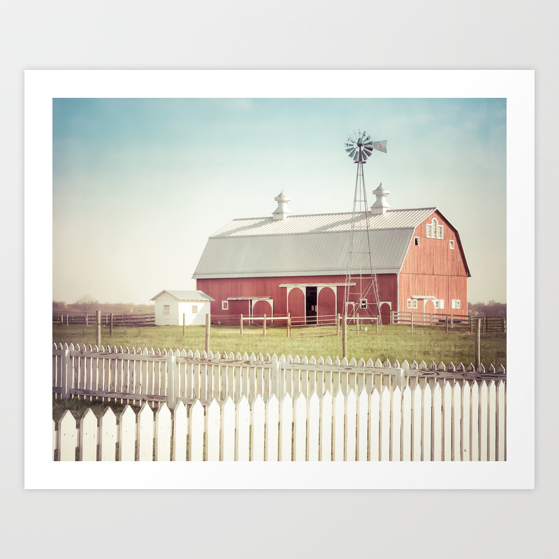 Farm Life Red Barn Art Print By Paulagoff Society6